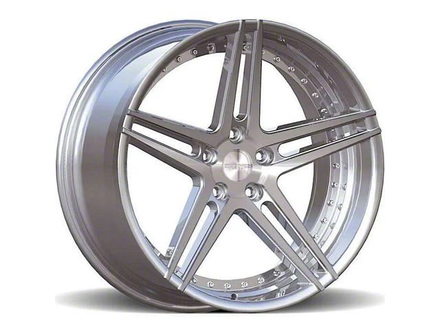 Rennen CSL-3 Silver Machined with Chrome Bolts Wheel; 19x8.5 (11-23 AWD Charger)
